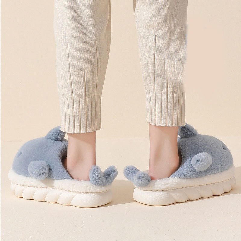 Fuzzy Shark Slippers