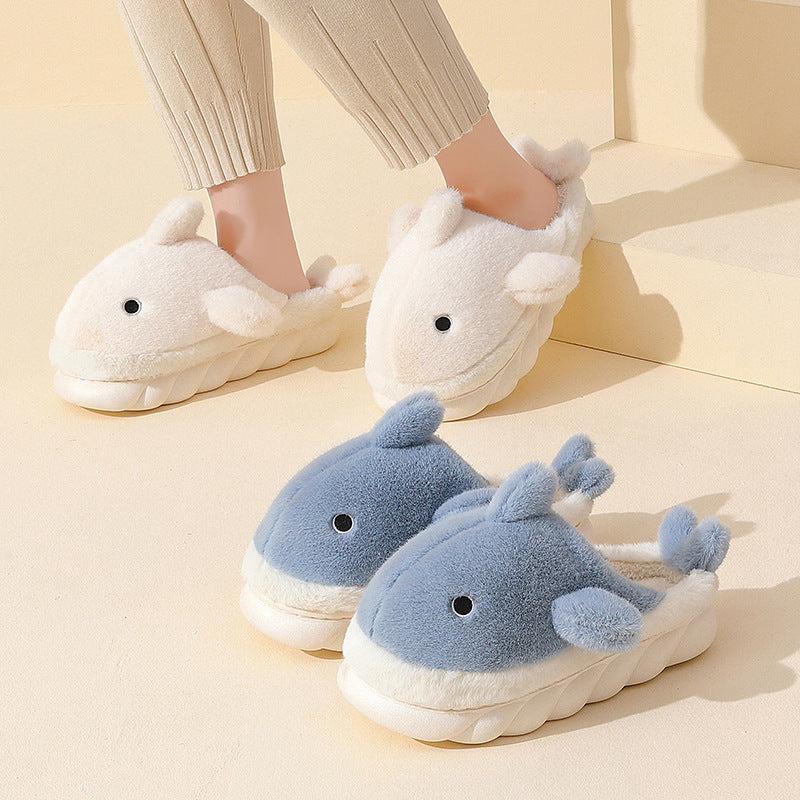 Fuzzy Shark Slippers