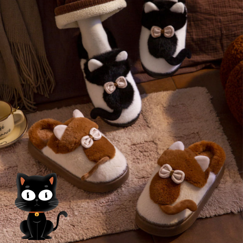 Fuzzy Cat Slippers