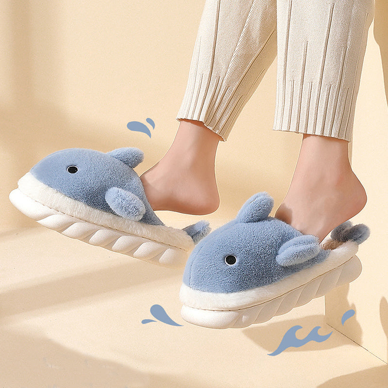 Fuzzy Shark Slippers