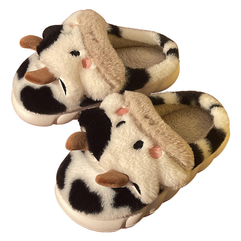 Plush Cow Slippers