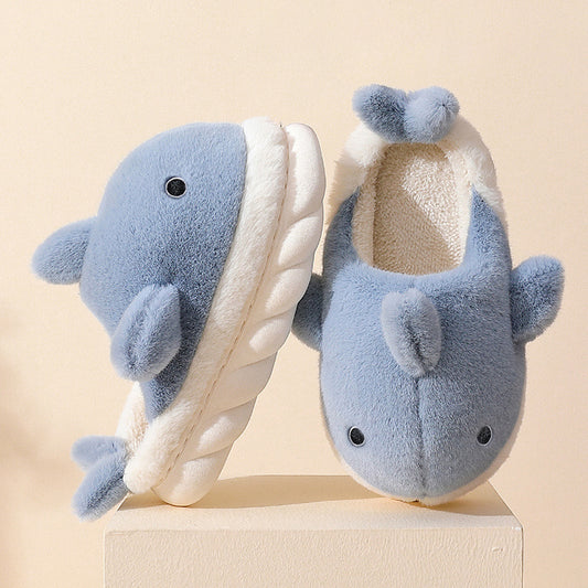 Fuzzy Shark Slippers