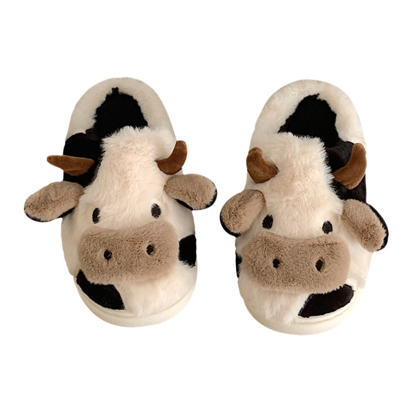 Plush Cow Slippers